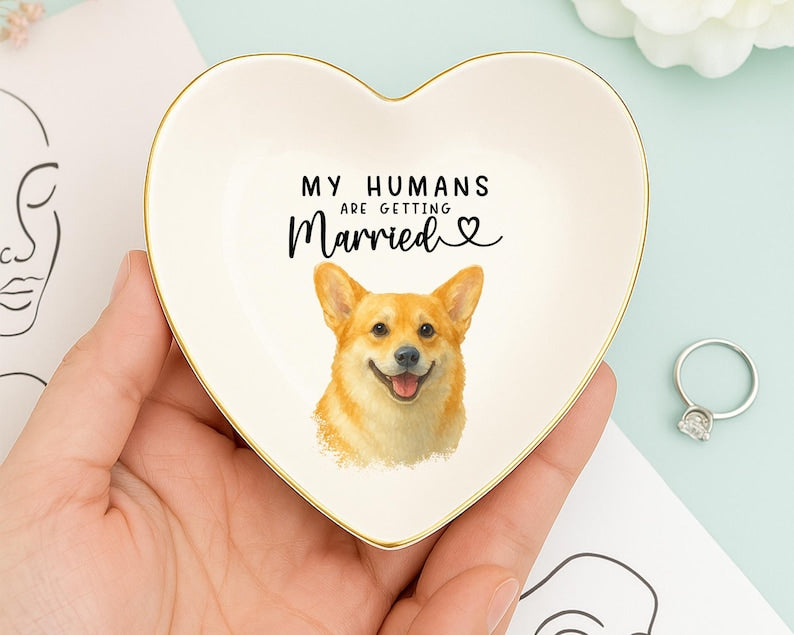 Custom Pet Engagement Trinket Dish,My Humans are Getting Married Ring Holder,Custom Dog Cat Engagement Gift,Pet Owner Gifts,Pet Wedding Gift