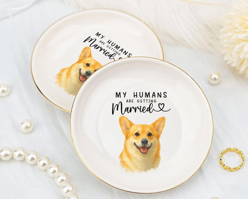 Custom Pet Engagement Trinket Dish,My Humans are Getting Married Ring Holder,Custom Dog Cat Engagement Gift,Pet Owner Gifts,Pet Wedding Gift