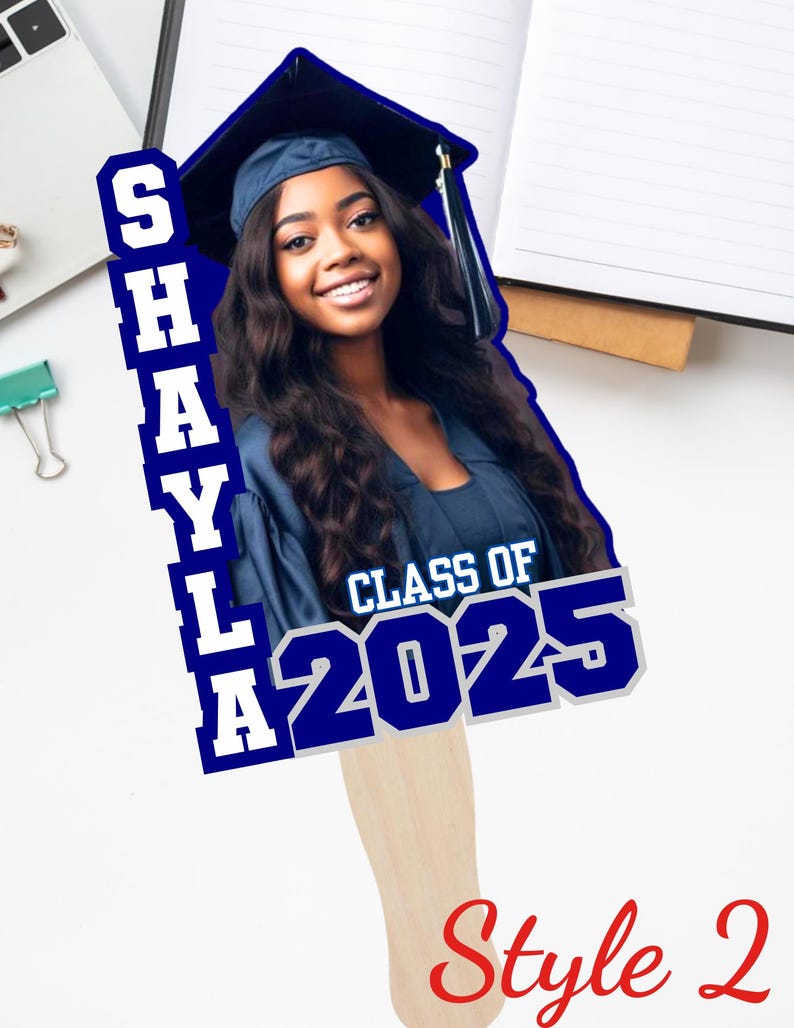 Class of 2025 Graduation Fans| Personalized Grad Keepsake | Ceremony Hand Fans | Graduation Party Favor | Photo Prop
