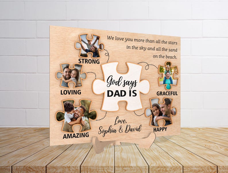 Personalized Photo Frame for Dad, Father's Day Photo Frame, Photo Frame Gift for Dad Father s Day Gif Best Dad
