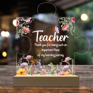 Teacher Night Light, Teacher Appreciation Gifts, Teacher Floral Light, LED Night Light, Gift for Teacher, Back To School Gifts