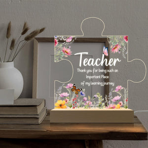 Teacher Night Light, Teacher Appreciation Gifts, Teacher Floral Light, LED Night Light, Gift for Teacher, Back To School Gifts