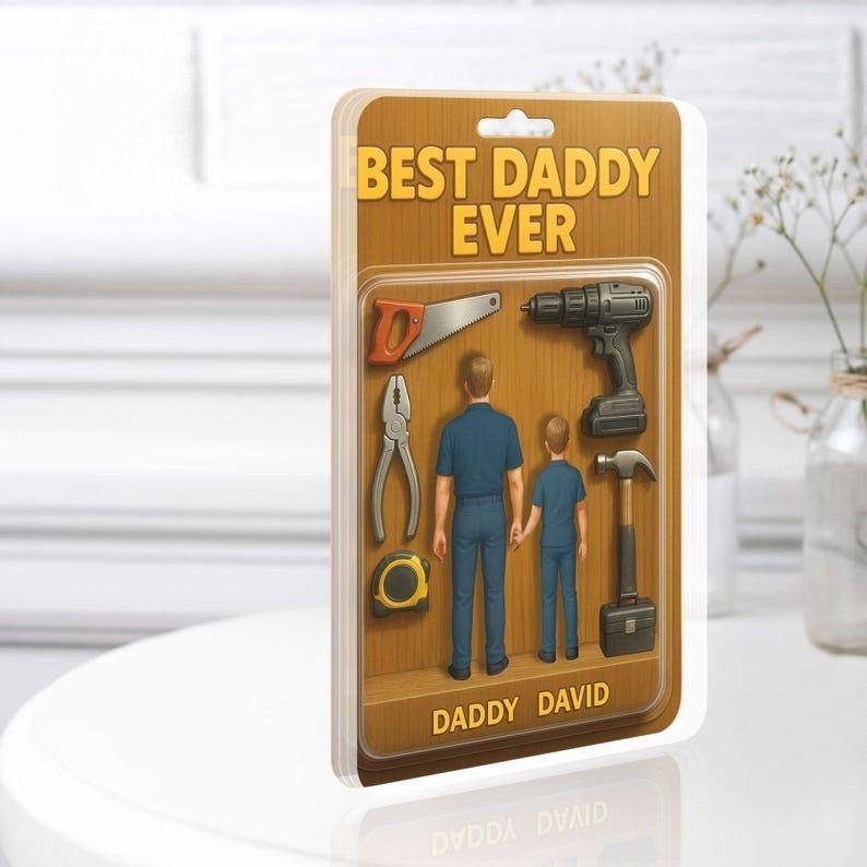 Personalized Father's Day Gift For Dad, Custom Figure Acrylic Block, Best Dad Ever, Gift For Husband, Grandpa, Gifts For Him, Gift From Kids