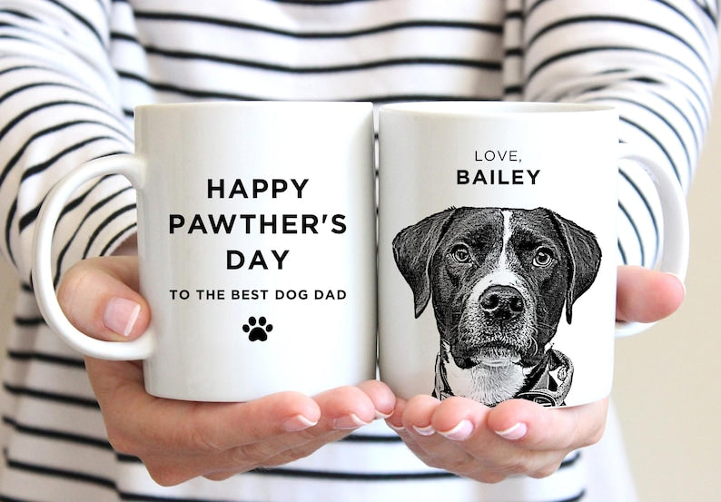 Father's Day Dog Dad Mug, Personalized Pet Mug for Cat Lovers, Best Fur Dad Gift, Pawther Day Mug, Fathers Day Gift, Best Fur Dad
