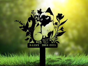 Custom Cat Memorial Stake, Cat Grave Marker, Cat Breed Metal Sign, Pet Memorial Gift, Cat Memorial Plaque, Pet Loss Gift, Remembrance Stake