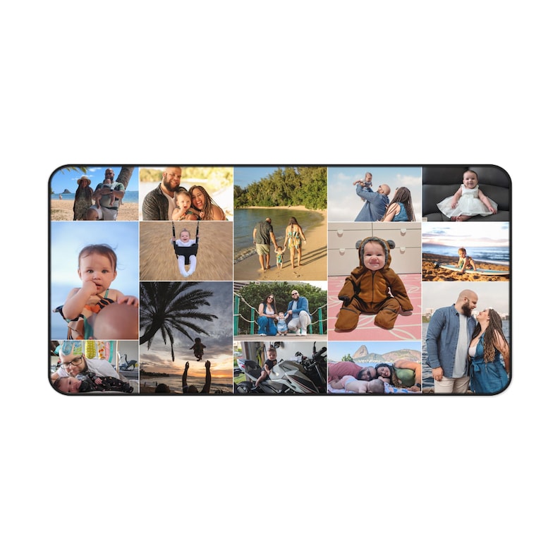 Photo Desk Mat, Personalized Customized Mouse Pad, Office Desk Decor, Computer Workstation Accessories, Photo Gift Idea