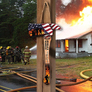 Custom Firefighter Axe Wooden Sign, Multiple Sizes, Fire Department Firemen Hanging Decor, Gifts for Fire Fighter Colleagues Friends Family