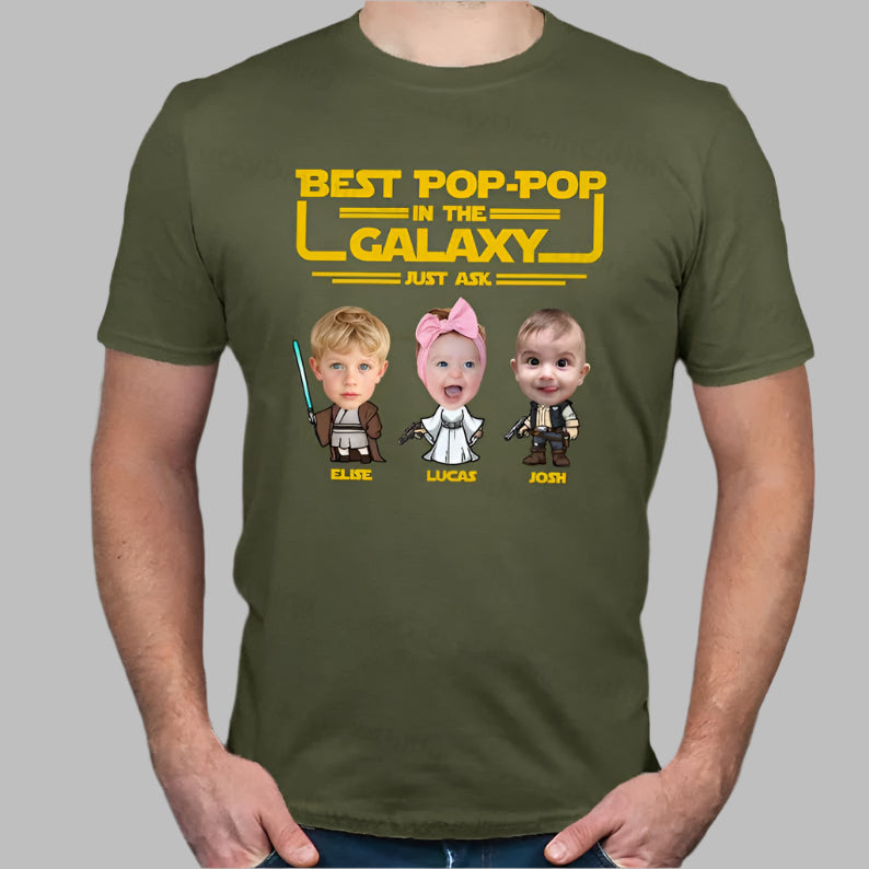 Personalized Star Wars Dad Shirt with Kids Name & Photo Shirt, Matching Father Son Star Wars Shirt, Father's Day Star Wars Shirt, Funny Tee