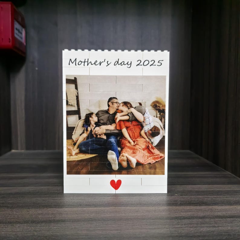Personalised Daddy & Me Building Brick Photo Block, Gift for Dad, Building Block, Puzzle, Grandad, Grandpa, Birthday Gift, Father's Day Gift