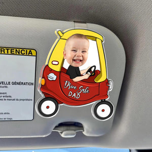 Personalized Father's Day Gift For Dad, Custom Kids Photo Visor Clip For Dad, Drive Safe Daddy Car Visor Clip, Drive Safe Gift For Grandpa