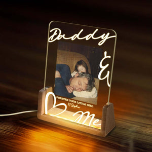 Personalized Photo LED Night Light for Dad, Custom Picture Dad Night Light, Family Christmas Gift, Christmas Gift from Daughter Son,Dad Gift