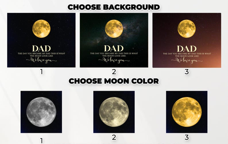 Personalized Dad Moons Phase Frame with Kids Names, The Day You Became My Dad Gift, Moons Phase Frame, Father's Day Gift, Gift for Daddy