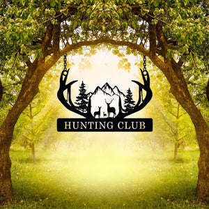 Personalized Metal Deer Cabin Sign, Deer Hunter Dad Gift, Cabin Metal Decor, Outdoor Ranch Sign, Personalized Lodge Decor,Hunting Lover Gift