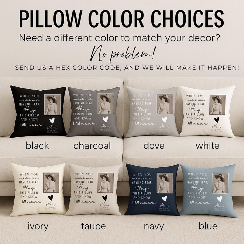 Memorial-Pillow Custom Photo, Sympathy Gift for Loss of Mother, In Loving Memory, Bereavement Gifts, Custom Remembrance Gift, Grief Gifted