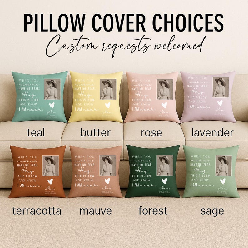 Memorial-Pillow Custom Photo, Sympathy Gift for Loss of Mother, In Loving Memory, Bereavement Gifts, Custom Remembrance Gift, Grief Gifted