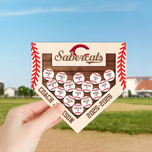 Custom Softball Coach Gift, Personalized Baseball Team Magnet with Names, Appreciation Gift for Coach,End of Season Thank You Gift Idea