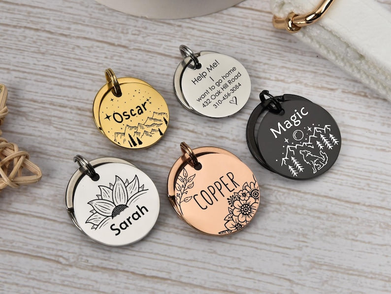 Stainless Steel Dog Tag, Pet Dog Tag, Dog ID Tag, Personalized Pet Dog Tag, Puppy Tag, Dog ID Tag, Dog Tag for Dogs
