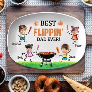 Custom Dad s Grill Plate With Kids Names & Face, Custom Daddy s Grilling Plate, Father's Day Gifts, BBQ Plate For Dad, Dad Gift From Kids