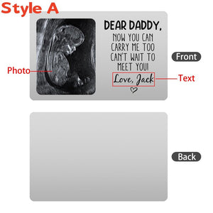 Custom Metal Ultrasound Picture Wallet Card,Perfect for New Baby Sonogram,Pregnancy Keepsake,new Dad,Baby Shower Present,Father's Day Gift