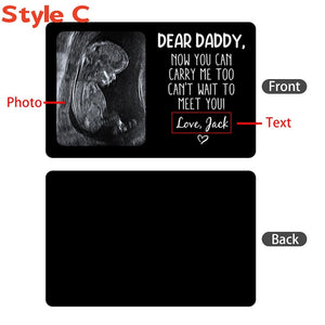 Custom Metal Ultrasound Picture Wallet Card,Perfect for New Baby Sonogram,Pregnancy Keepsake,new Dad,Baby Shower Present,Father's Day Gift