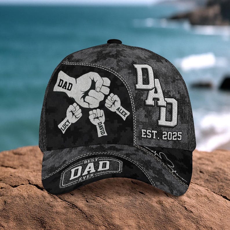 Custom Best Papa Ever Hat, Custom Dad Hats, Best Gift for Dads, Daddy Fist Bump, Papa Hat, Gift for Papa, Fathers Day Hat, Fathers Day Gift