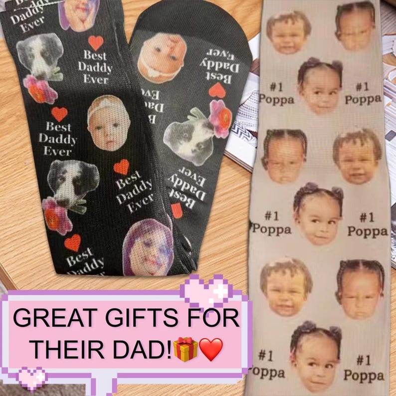 Custom Pet Socks, Customized socks with any photos and text, personalized socks for Dog/cat Lovers,back to school gift,Happy Father s Day