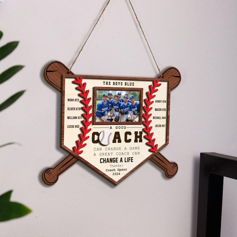Custom Baseball Coach Picture Frame, Thank You Coach Plaque, Baseball Coach Gift, Coach Appreciation Gift 2025, Thank You Keepsake