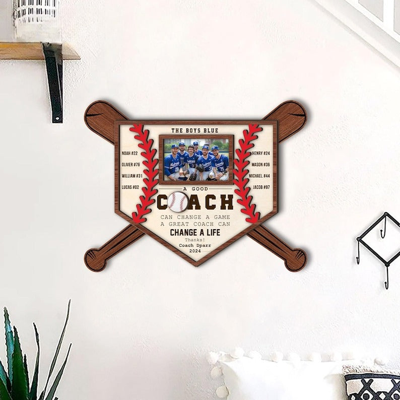 Custom Baseball Coach Picture Frame, Thank You Coach Plaque, Baseball Coach Gift, Coach Appreciation Gift 2025, Thank You Keepsake