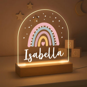Personalised LED Nursery Lamp, Kids Night Light Gift, Rainbow Light, Baby Girl Light, Birthday Gifts for Kids, Kids Bedroom Nursery Light