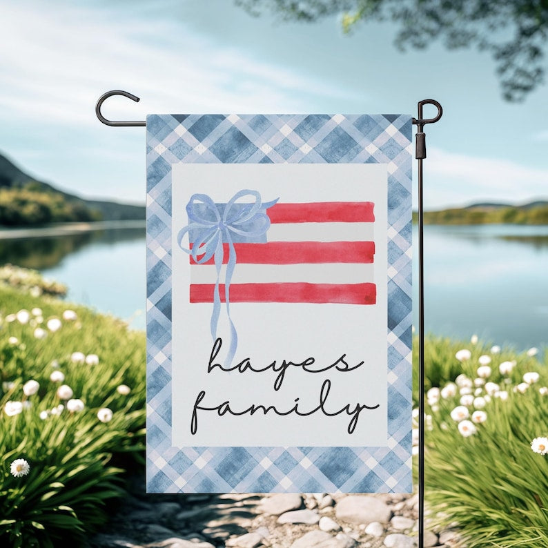 Patriotic Garden Flag, Patriotic Yard Decor, Fourth of July Garden Flag, Personalized Garden Flag, Red White and Blue House Banner, RV Gift