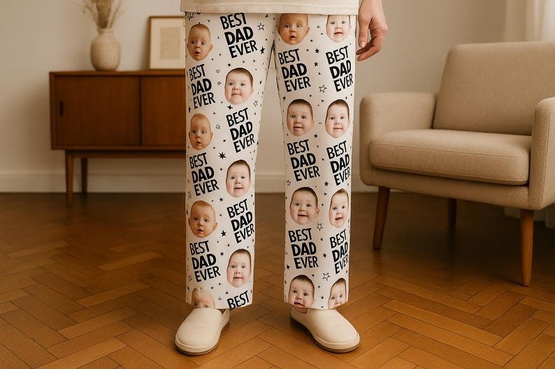 Customized Photo Pajamas for Mom and Dad, Matching Family Pjs, Baby Face Pajamas, Custom Face Pajamas, Gift for Her/him, Couple Face Pajamas