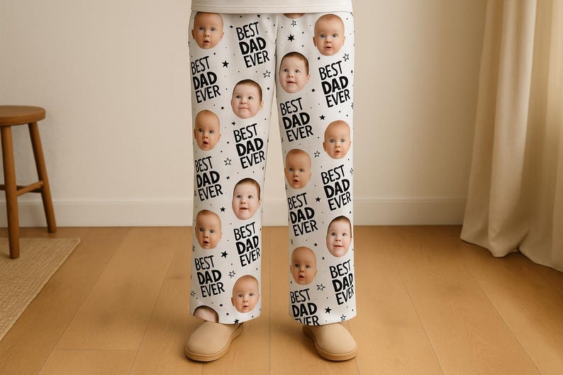 Customized Photo Pajamas for Mom and Dad, Matching Family Pjs, Baby Face Pajamas, Custom Face Pajamas, Gift for Her/him, Couple Face Pajamas