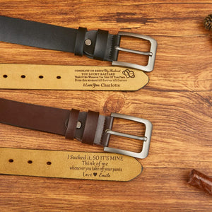 Customizable Belt for Him Fun Gift Idea, Leather Belt for Anniversary, Unique Boyfriend Gift, Valentine's Day Gift for Husband, Engrave Text