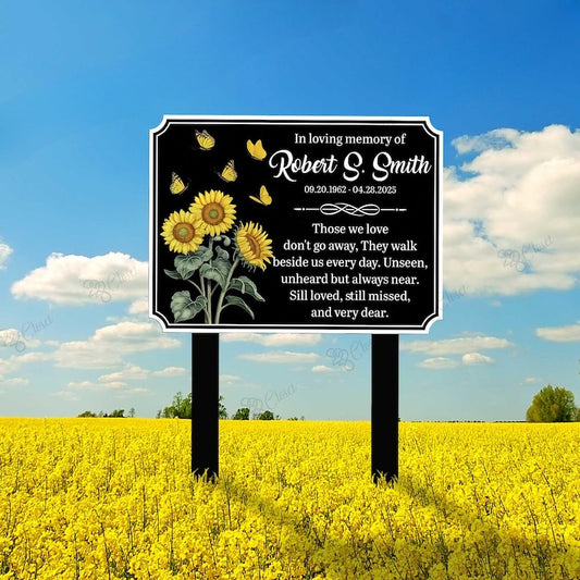 Custom Memorial Garden Sign, Sunflower Grave Marker, In Loving Memory Sign, Custom Outdoor Plaque, Sympathy Gift, Remembrance Yard Decor