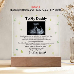 Personalized 3D Led light Gift for Daddy, Daddy To Be Gift from Bump, Ultrasound Photo Plaque for New Dad, Gift for New Dad, Fathers Day Gift