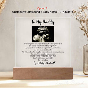 Personalized 3D Led light Gift for Daddy, Daddy To Be Gift from Bump, Ultrasound Photo Plaque for New Dad, Gift for New Dad, Fathers Day Gift