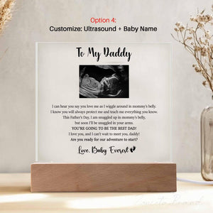 Personalized 3D Led light Gift for Daddy, Daddy To Be Gift from Bump, Ultrasound Photo Plaque for New Dad, Gift for New Dad, Fathers Day Gift