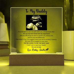 Personalized 3D Led light Gift for Daddy, Daddy To Be Gift from Bump, Ultrasound Photo Plaque for New Dad, Gift for New Dad, Fathers Day Gift