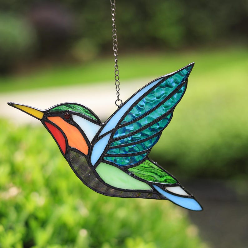 Hummingbird Acrylic Window Hanging,Handmade Acrylic Bird,Acrylic Bird Suncatcher,Acrylic Art,Housewarming Gift,Fathers Day Gift,Gift For Her