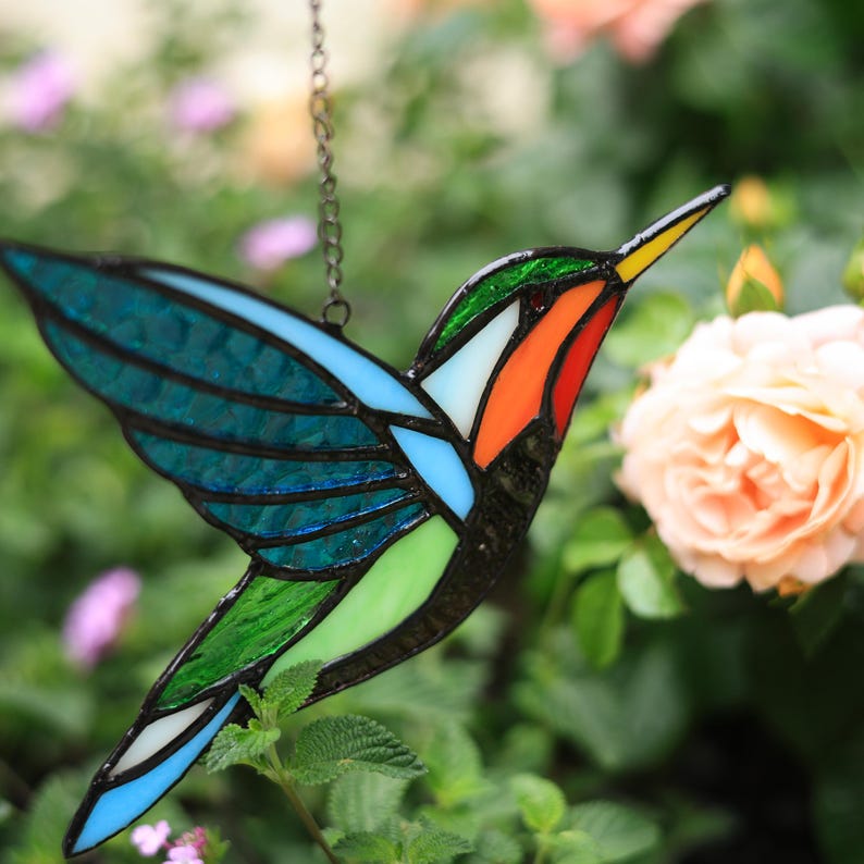 Hummingbird Acrylic Window Hanging,Handmade Acrylic Bird,Acrylic Bird Suncatcher,Acrylic Art,Housewarming Gift,Fathers Day Gift,Gift For Her