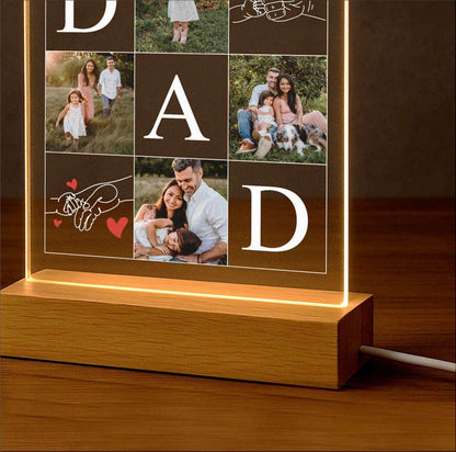 Personalized Dad Photo Collage Night Light, Custom Dad Photo Gift, Father's Day Gift, Gift for Dad, Best Dad Gift, Gift For Husband