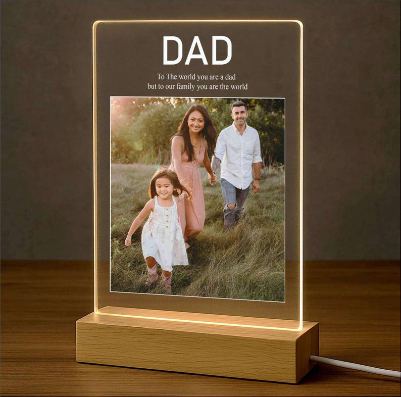 Personalized Dad Photo Collage Night Light, Custom Dad Photo Gift, Father's Day Gift, Gift for Dad, Best Dad Gift, Gift For Husband