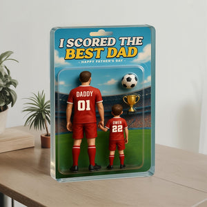 Custom I Scored The Best Dad Soccer Shape Acrylic Blocks, Father's Day Gift, Soccer Custom Figure, Gift For Husband, Soccer Gift For Dad.