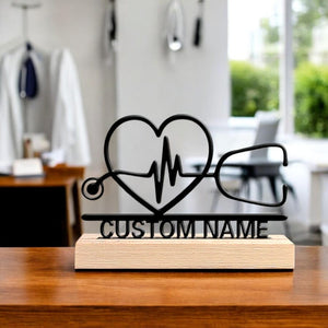 Custom Doctor Name Plaque, Personalized Stethoscope Name Sign, Medical Office Decor, Nurse or Doctor Gift, Healthcare Worker Name Plate