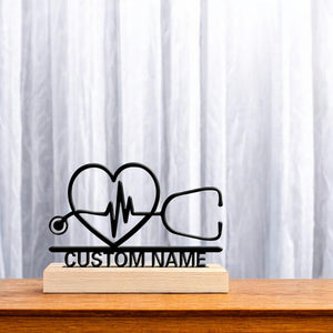 Custom Doctor Name Plaque, Personalized Stethoscope Name Sign, Medical Office Decor, Nurse or Doctor Gift, Healthcare Worker Name Plate