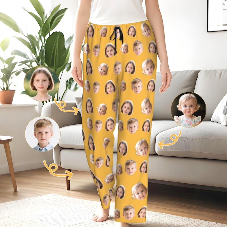 Custom Face Pajama Pants, Best Dad Ever, Funny Father s Day Gift, Personalized Photo Pajamas for Men & Women, Pajama Pants with baby face