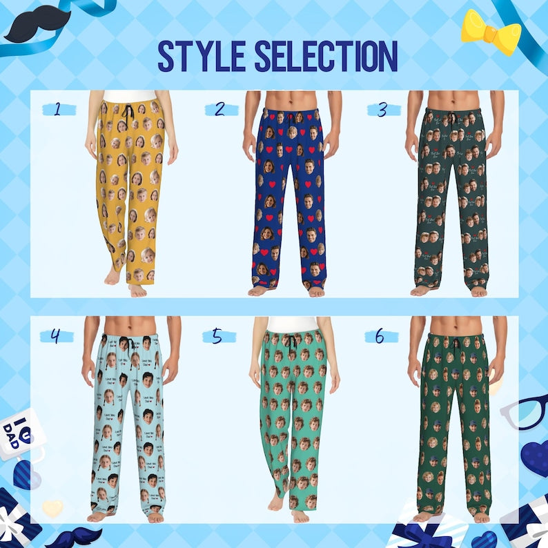 Custom Face Pajama Pants, Best Dad Ever, Funny Father s Day Gift, Personalized Photo Pajamas for Men & Women, Pajama Pants with baby face