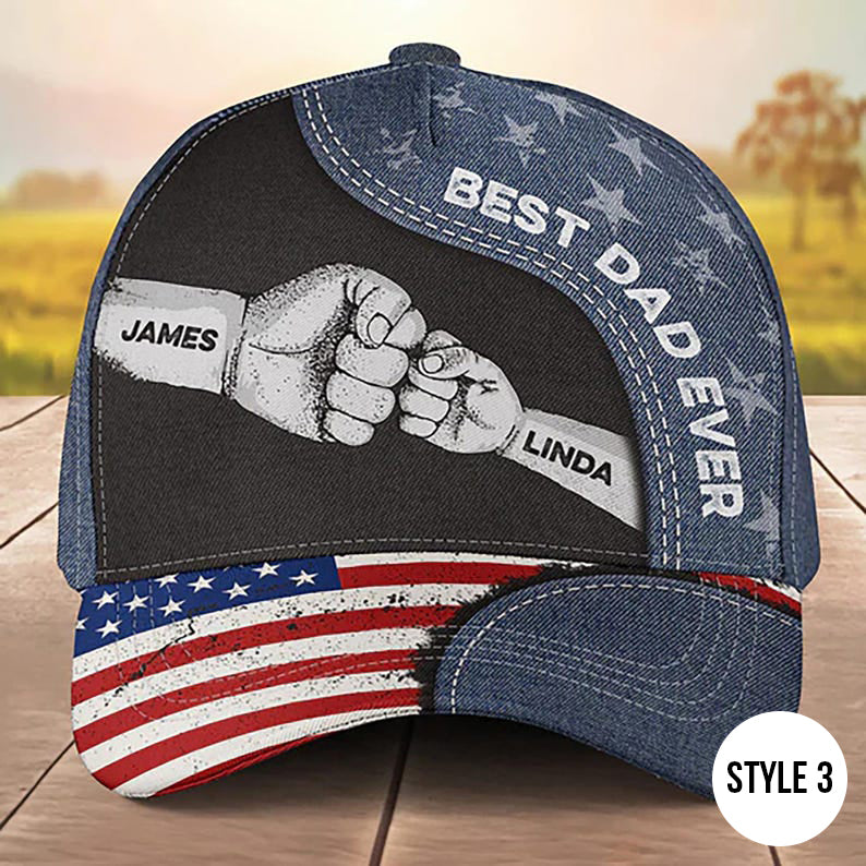 Personalized Best Papa Ever Classic Cap, Adjustable Comfortable Dad Hat, Father s Day Gift for Papa