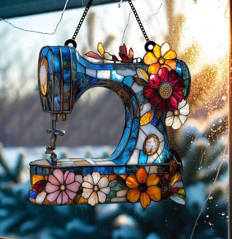 Sewing Machine Acrylic Suncatcher, Quilting Sign For Sewing Room Decor, Sewing Lover Suncatcher, Quilter Gift, Sewer Gifts, Sewer Decor