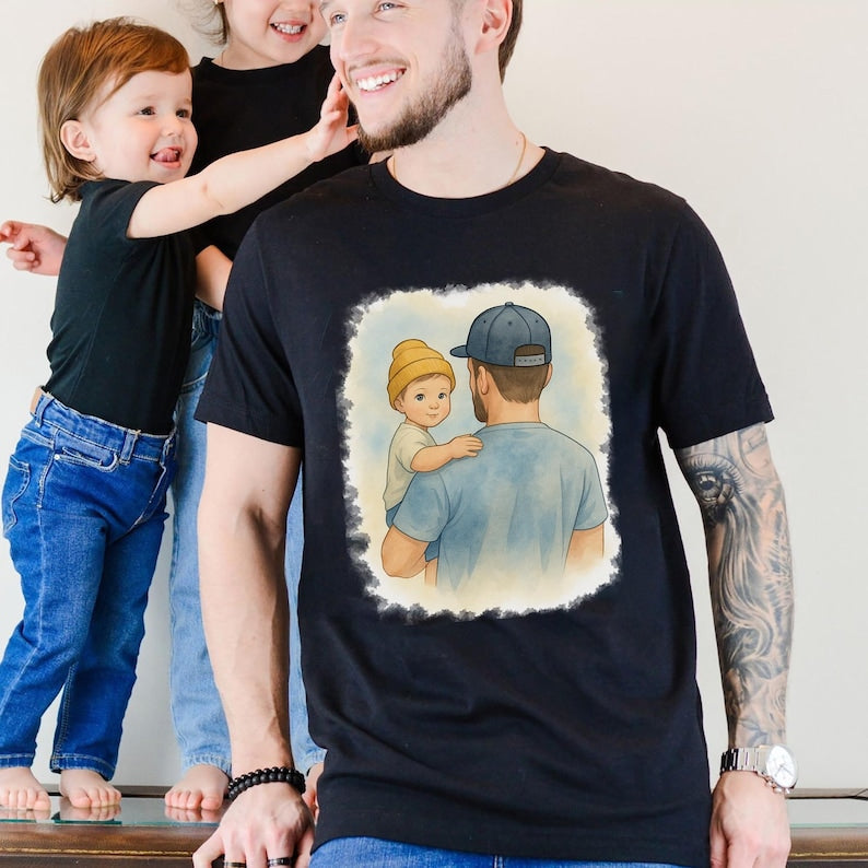 Custom Photo Shirt For Dad, Fathers Day Gifts, Father's Day Shirt, Personalized Dad Portrait Shirt, Dad Birthday Gifts, Gift for Husband